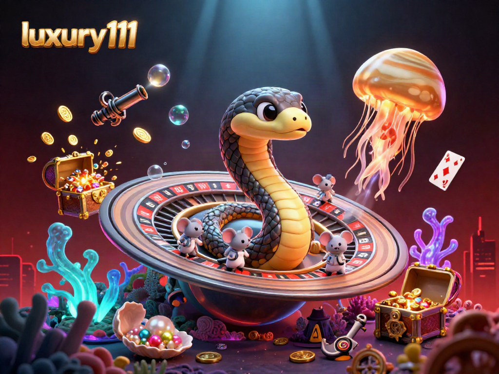 Experience thrilling bets in luxury111's cosmic casino scene packed with astronauts and swirling roulette.
