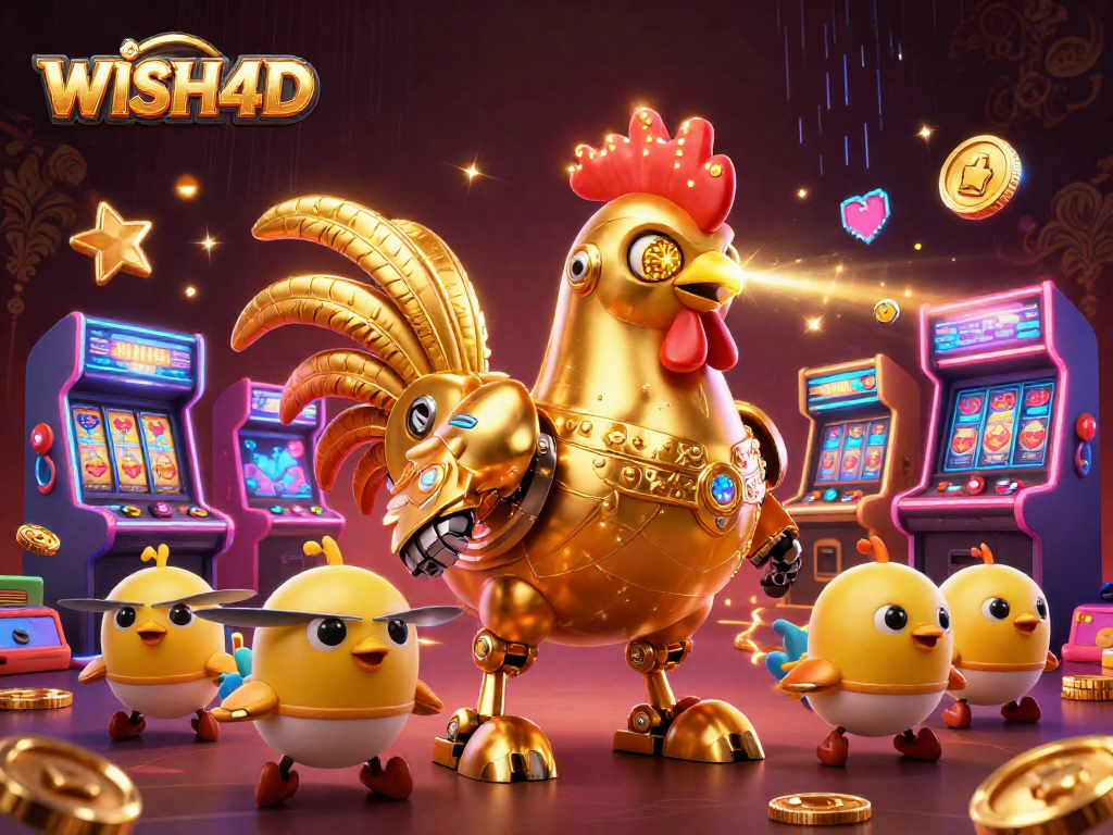 Experience thrilling wins at WISH4D with exciting slot games and colorful arcade elements!