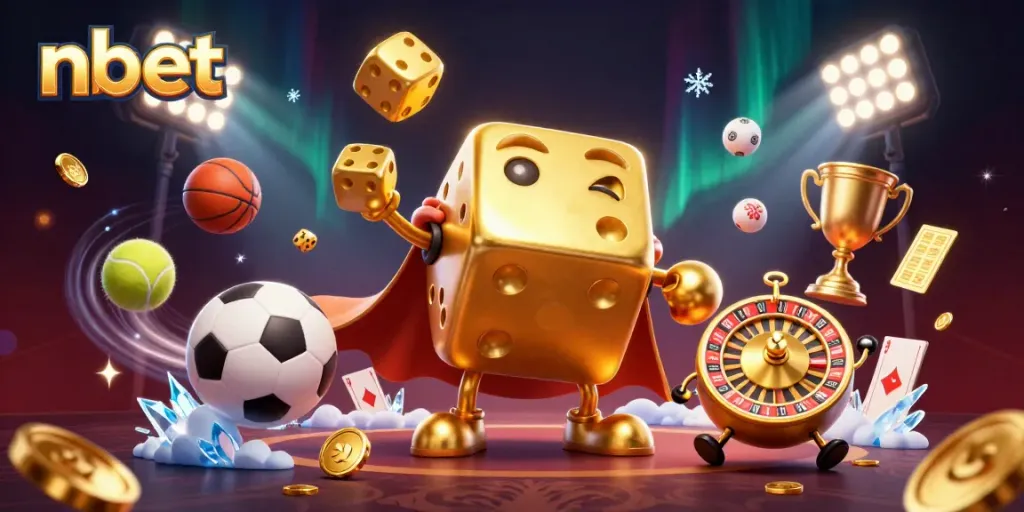 Engage in exciting gameplay with nbet, featuring golden dice, sports elements, and thrilling casino action.