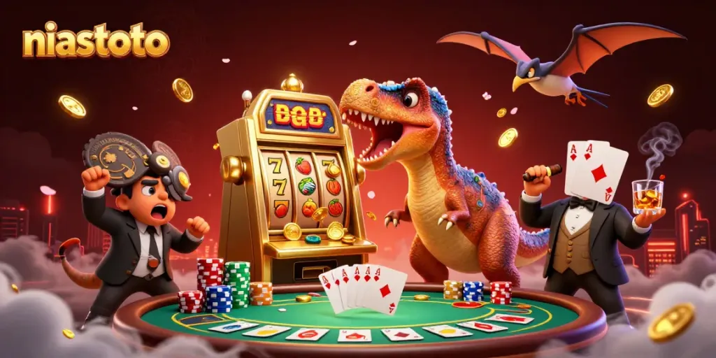 Mengklaim voucher food gratis di niastoto melalui jackpot mesin slot yang menampilkan simbol keberuntungan.