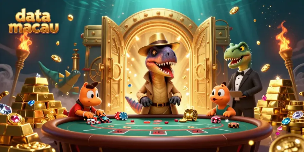 Experience thrilling action at data macau featuring a velociraptor card counter and stegosaurus pit boss.