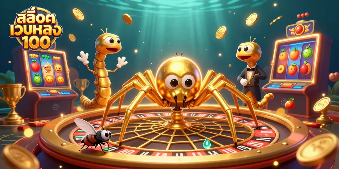Spin the reels at สล็อตเว็บตรง100 while a golden spider weaves a roulette web, combining luck and excitement!