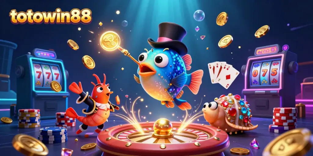 Menangkan emas dengan totowin88 di gambar ilustrasi kasino bawah laut.