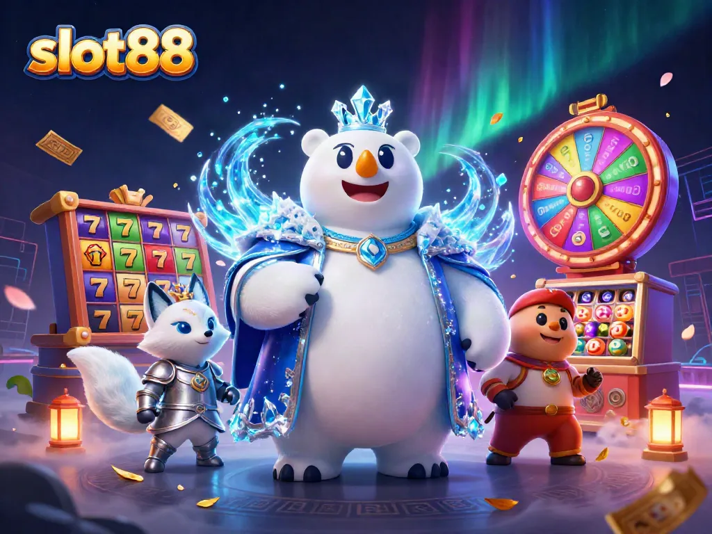 Memenangkan jackpot melalui permainan slot88 dengan beruang raja es dan rubah bersenjatakan perak.