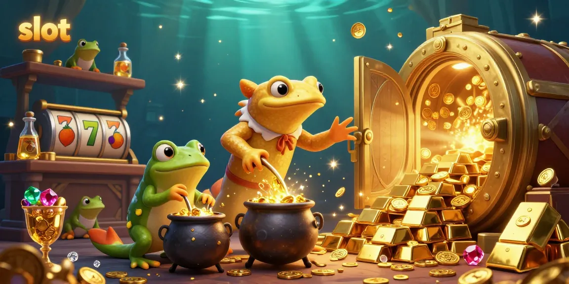 Spin the slots with an enchanting golden salamander in a vibrant casino scene.