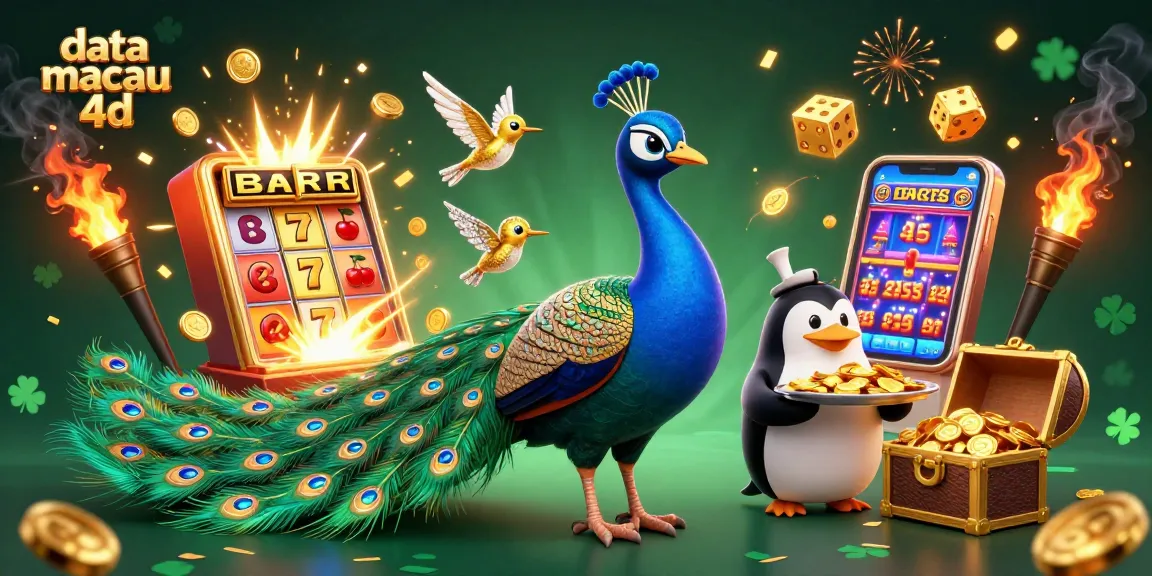 Visualize winning big with data macau 4d in this vibrant casino scene featuring playful characters and exciting game elements.